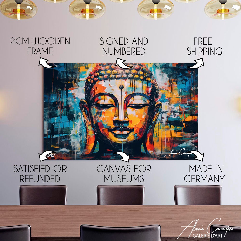Buddha Wall Decor Over the Bed Religious Wall Art for Living Etsy