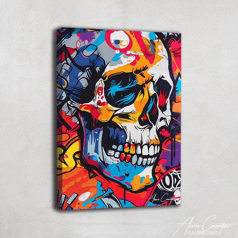 pop art skull