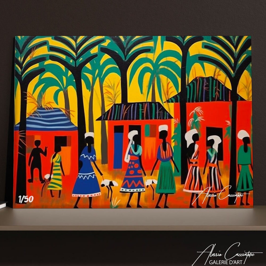 African Landscape Wall Art, Ethnic Wall Art Prints, African Decor for
