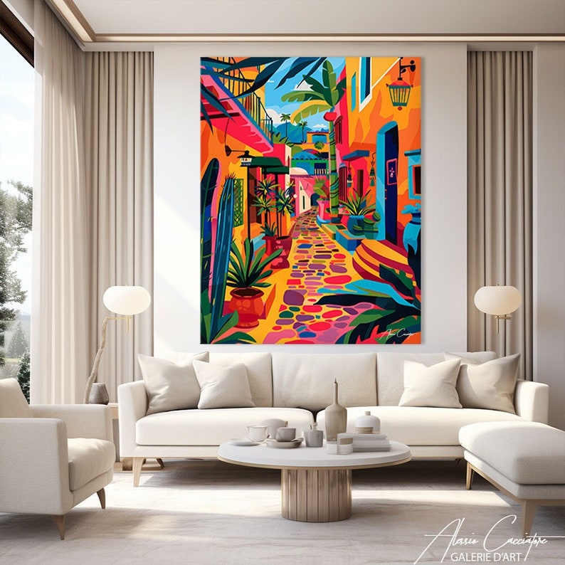 Colorful Modern Mediterranean Wall Art, Tropical Decor for Home ...
