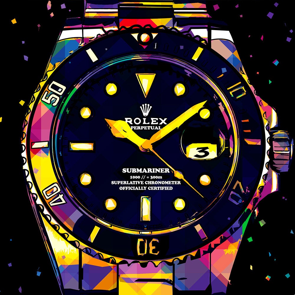 Rolex Wall Art Extra Large Pop Art Submariner Rolex Print Etsy