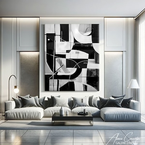 Black and White Abstract Art Print Framed, Simple Abstract Art Canvas ...