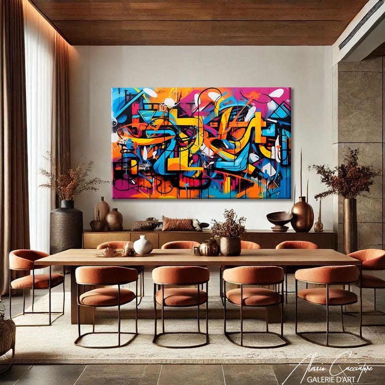 Graffiti Art Canvas Prints, Modern Pop Art Wall Prints, Large Colorful ...