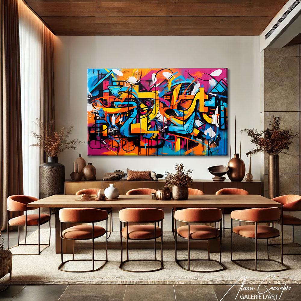 Graffiti Art Canvas Prints, Modern Pop Art Wall Prints, Large Colorful ...