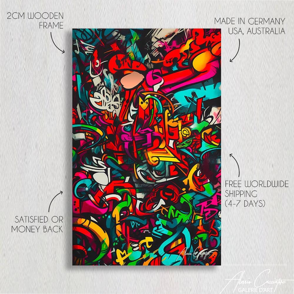 Graffiti Street Art Wall Décor Canvas Print Abstract Painting Framed or Unframed