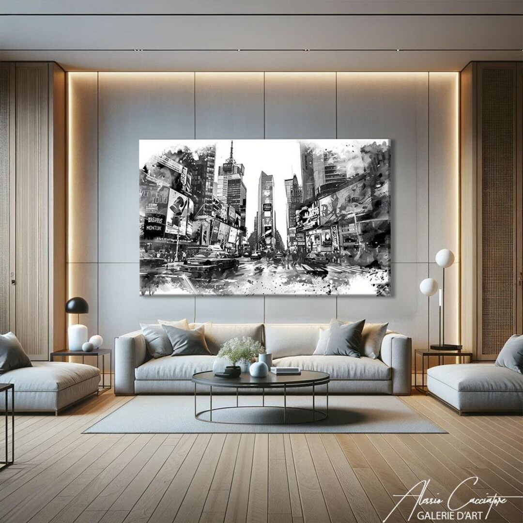 Black and White New York City Print Landscape, New York Print Black and ...