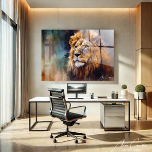 Lion Print, Acrylic Print Wall Art, Abstract Animal Art, Animal Wall Decor, Modern Farmhouse Decor, Plexiglass Wall Art, Tempered Glass Art