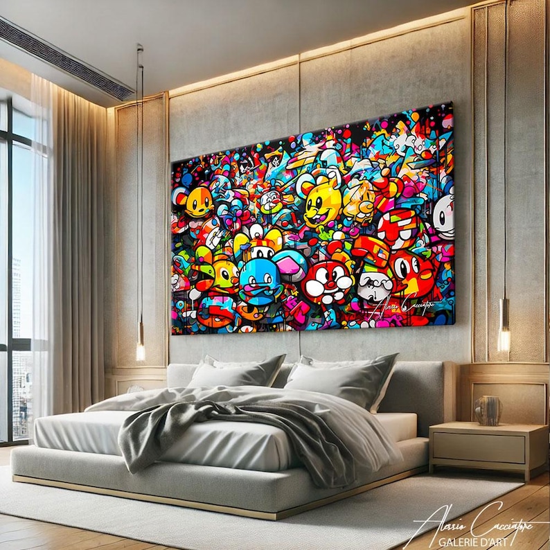 Graffiti Wall Art Canvas, Street Art Painting Framed, Graffiti Art ...
