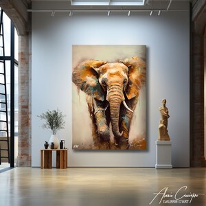 Elephant Wall Decor Bedroom, Extra Large Wall Art Abstract, Elephant ...