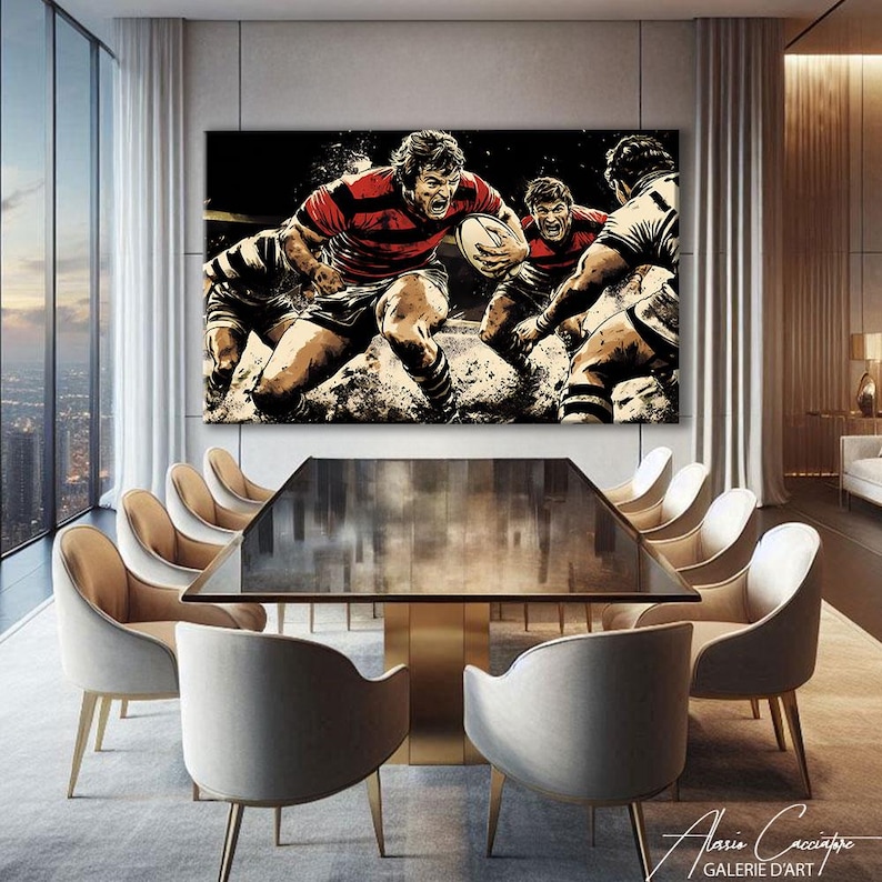 Rugby Wall Art, Large Masculine Art, Man Cave Wall Art Canvas, Boys ...