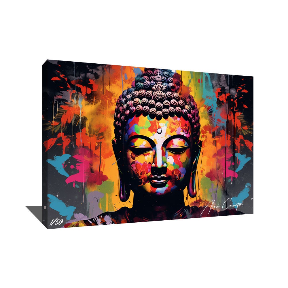 Buddha Canvas Painting Modern Pop Art Print Modern Buddha Etsy