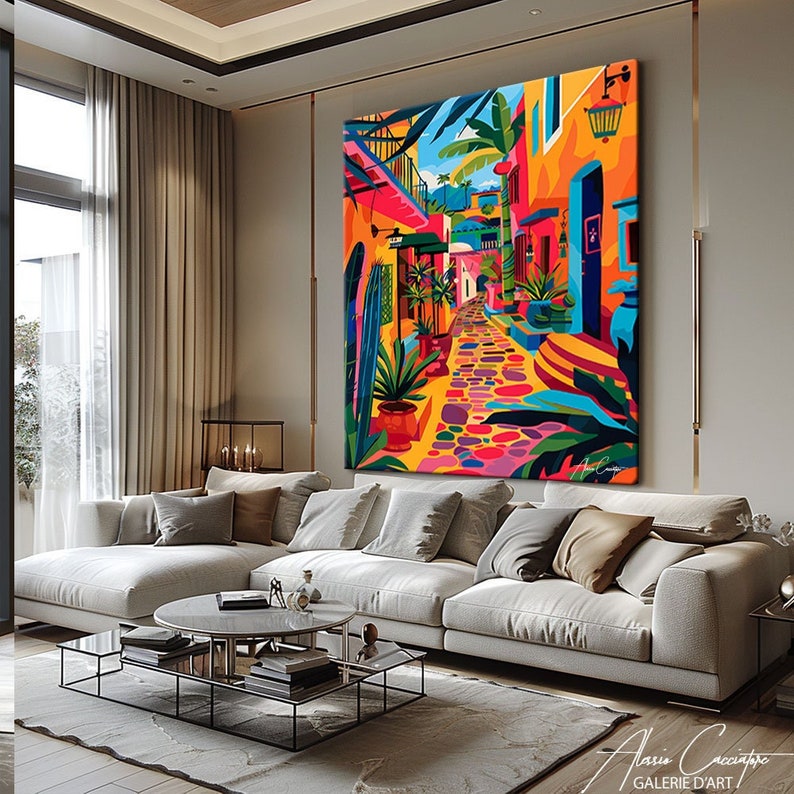 Colorful Modern Mediterranean Wall Art, Tropical Decor for Home ...