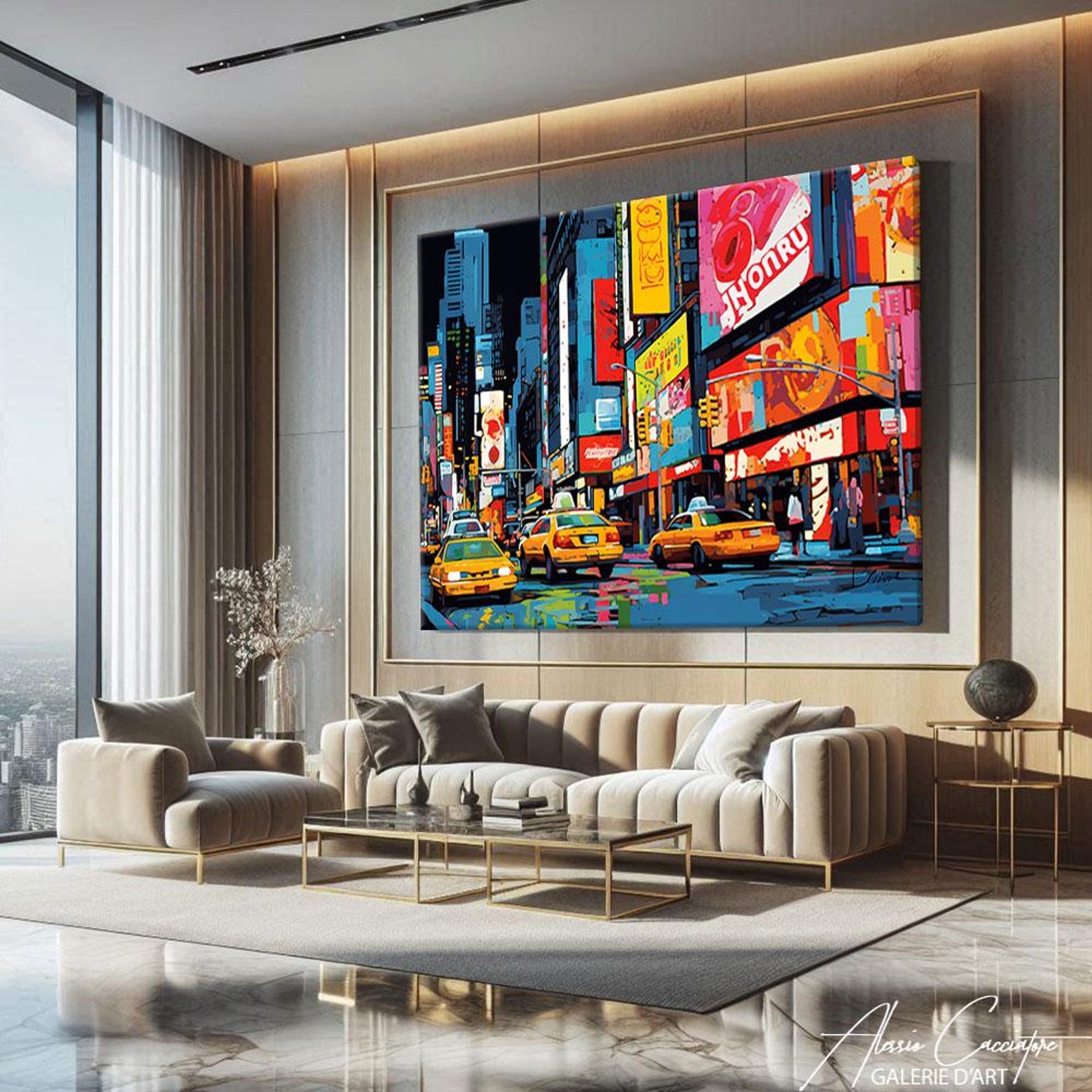 New York Pop Art Painting Original, Colorful Graffiti Art Painting ...