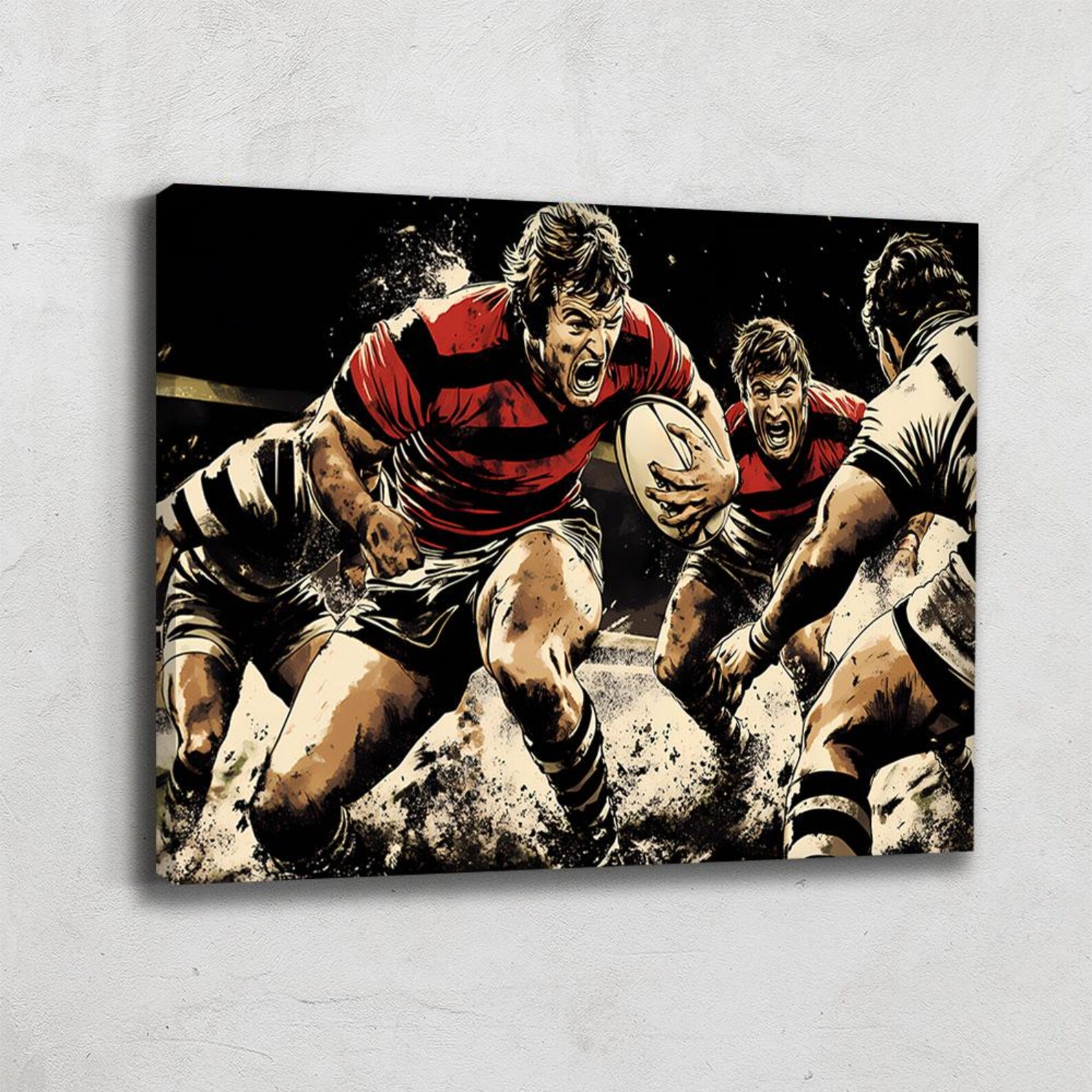 Rugby Wall Art, Large Masculine Art, Man Cave Wall Art Canvas, Boys ...
