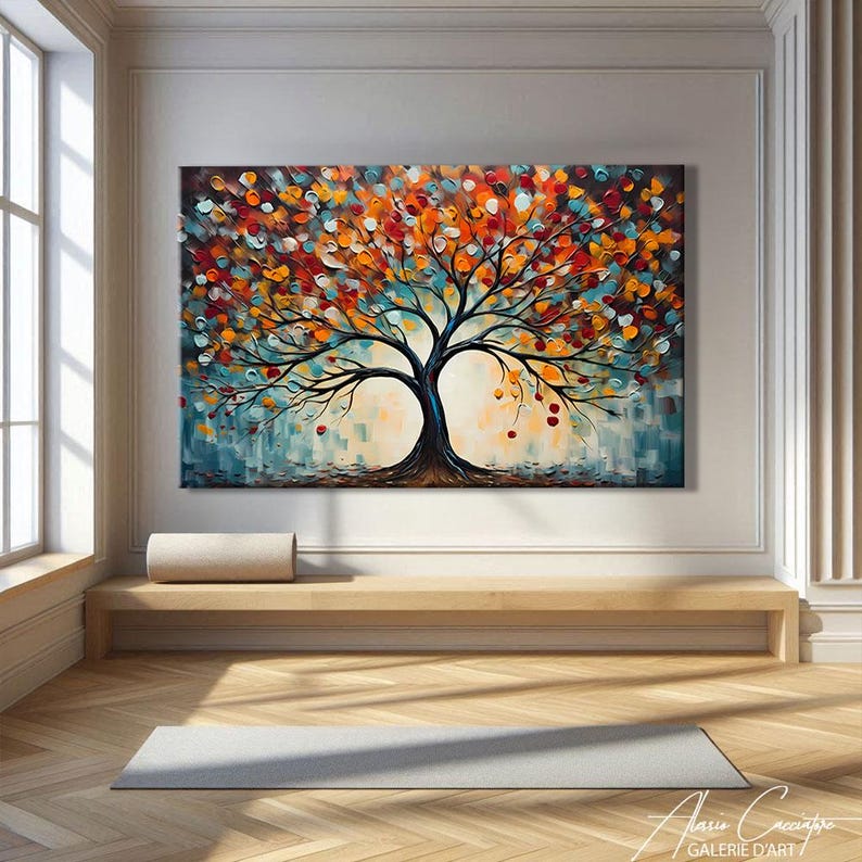 Tree Of Life Wall Art Canvas, Zen Print, Meditation Wall Art, Tree Of Life Print, Zen Wall Art Print, Extra Large Wall Art Abstract