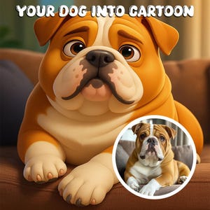 Custom Dog Portrait Fun, Custom Dog Gift For Woman, Cartoon Pet Portrait Canvas, Pet Gift For Owner, Cartoon Art Print, Pet Gifts Custom