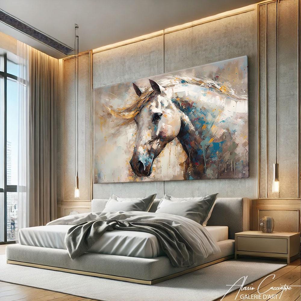 Horse Decor Home, Equestrian Wall Art, Horse Canvas Art, Large ...