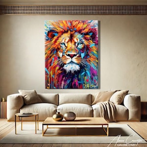 Lion Print Wall Art, Pop Art Print, Graffiti Art Canvas, Lion Head Wall Art Lion Artwork Print, Pop Culture Wall Art, Gift For Girlfriend