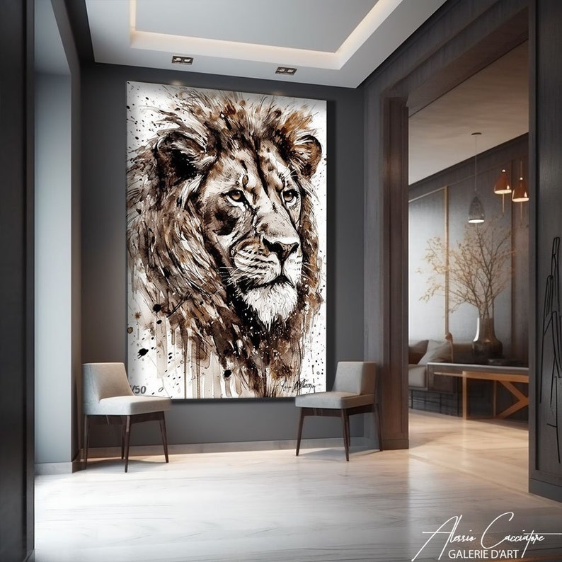 Lion Wall Art Extra Large Wall Art Animal Head Wall Art Etsy UK