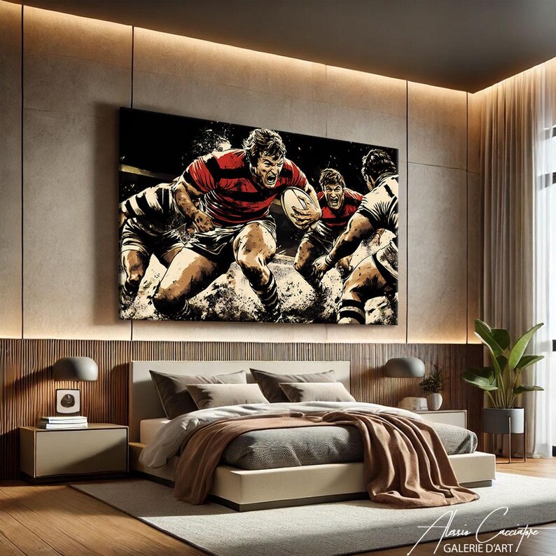 Rugby Wall Art, Large Masculine Art, Man Cave Wall Art Canvas, Boys ...