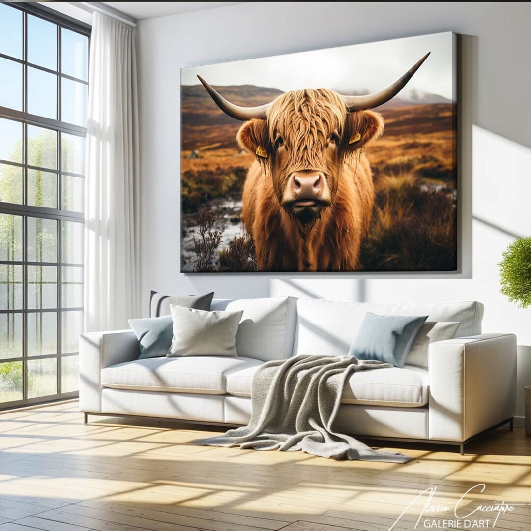 Highland cow print art rustic art print farmhouse wall art etsy