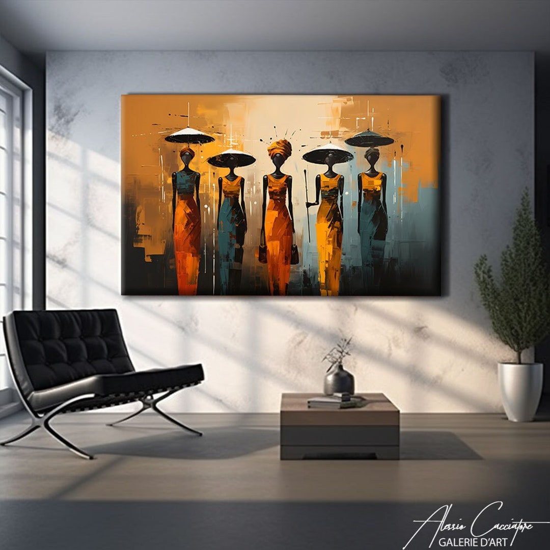 African Women Art Prints, Abstract African Print Art, African Women Wall Art, African Painting