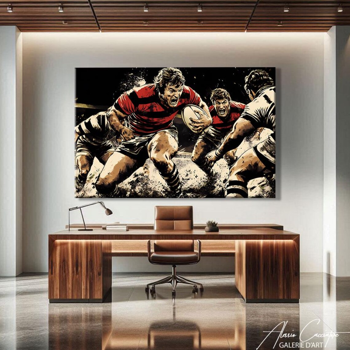 Rugby Wall Art, Large Masculine Art, Man Cave Wall Art Canvas, Boys ...