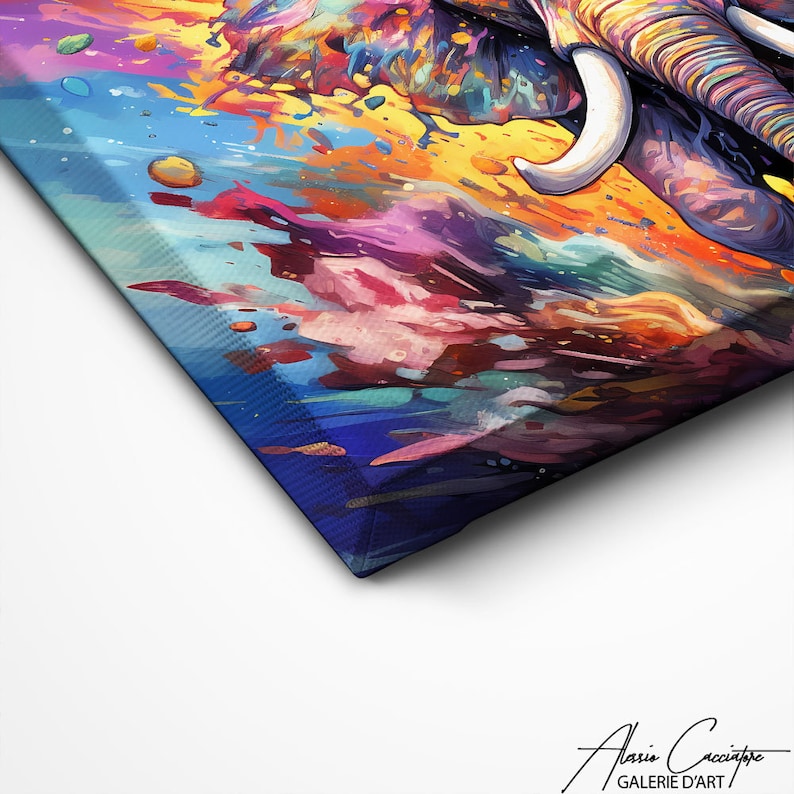 Colorful Elephant Painting, Pop Art Wall Art Animal, Abstract Elephant ...