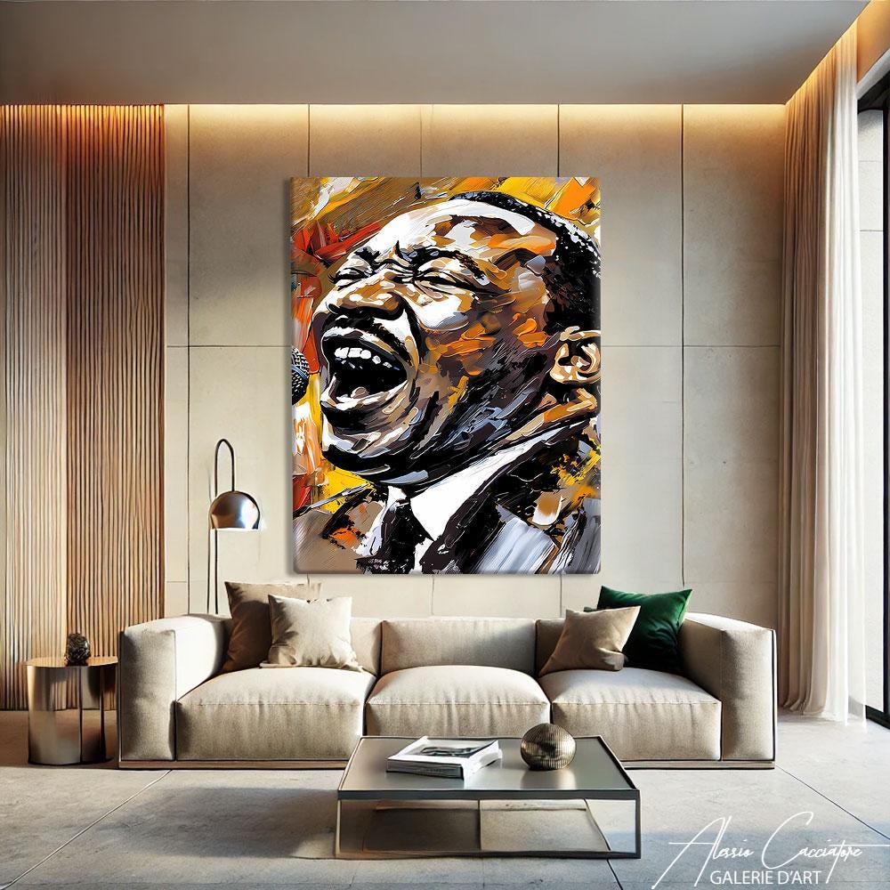 Martin Luther King Wall Art, Blm Art Print, African American Art Prints Framed, Mlk Poster, Modern Above Couch Wall Art, Pop Art Canvas Art