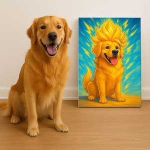 Pet Cartoon Portrait, Personalized Dog Portrait Custom, Cartoon Portrait Canvas, Manga Wall Art, Dog Lover Gift, Pet Lover Gift Dog Portrait