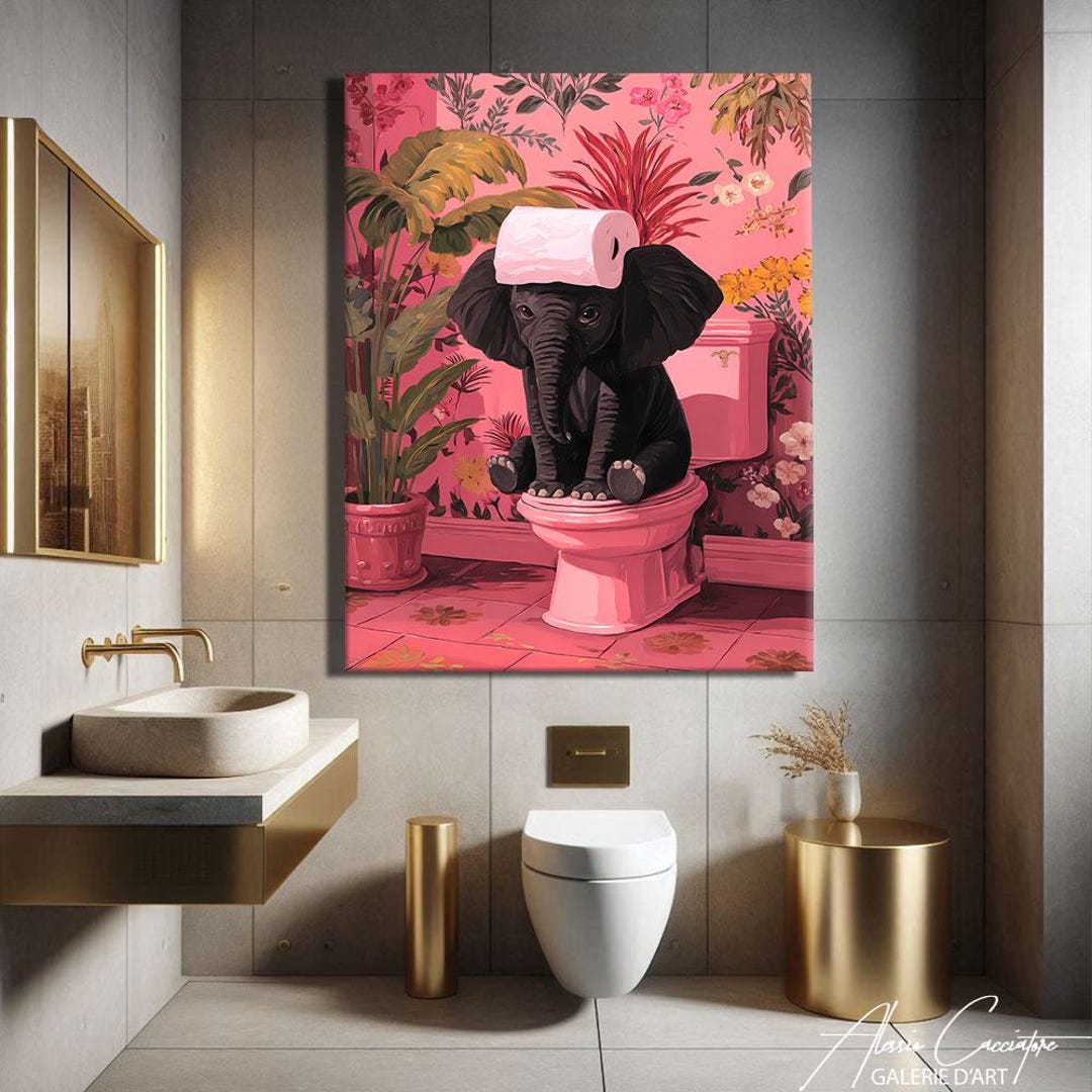 Quirky Wall Art Prints, Cute Bathroom Art Print, Funny Toilet Wall Art ...