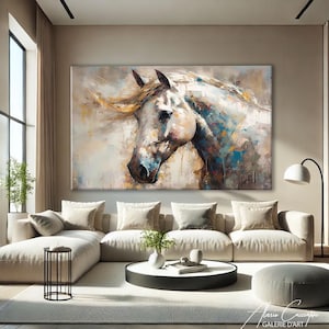 Horse Decor Home, Equestrian Wall Art, Horse Canvas Art, Large Farmhouse Wall Art Bedroom, Oversize Wall Art Abstract, Gift For Horse Lover
