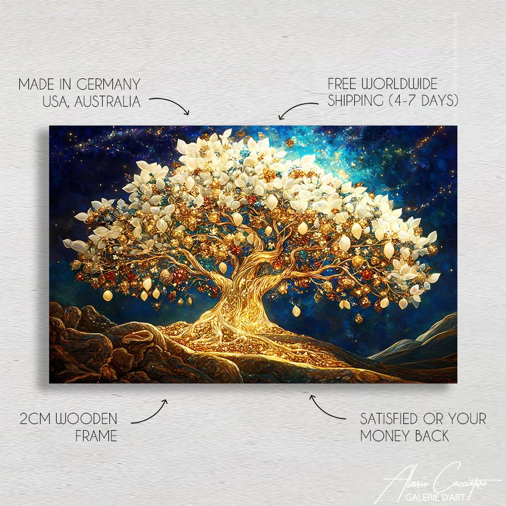 Spiritual Wall Art Framed, Tree of Life Art, Celestial Home Decor ...