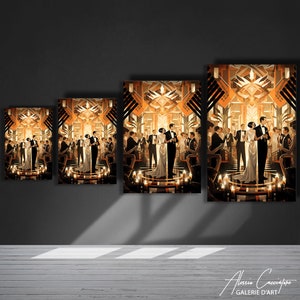 Abstrakte Art-Deco-Drucke, Wandkunst, luxuriöses Leinwandgemälde, trendige Retro-Wandkunst, lebendige Wandkunst, Einweihungsgeschenk für das erste Zuhause, Art Deco Bild 9