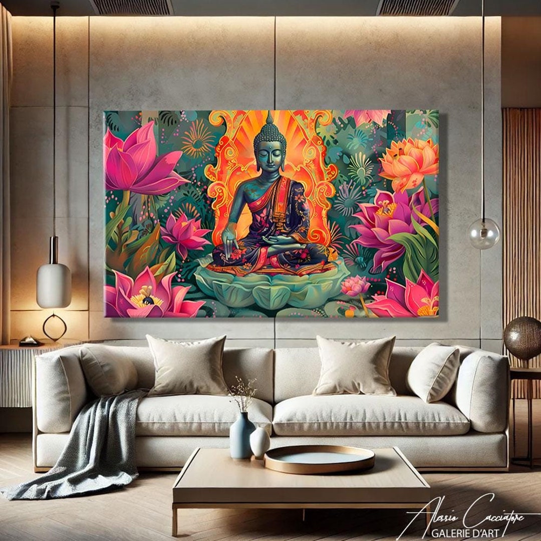 Buddha Art Print, Spiritual Wall Art Canvas, Peaceful Bedroom Art, Zen ...