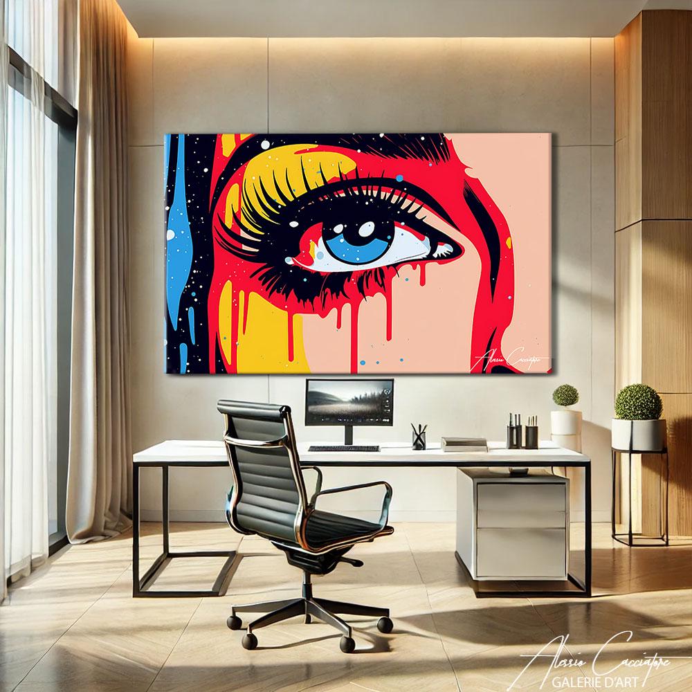 Modern Pop Art Prints, Blue Eye Art Print, Urban Canvas Art, Pop