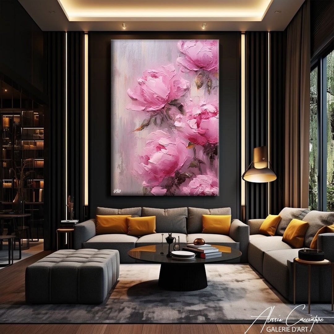 Peony Painting Flower Wall Art Decor Floral Art Print - Etsy