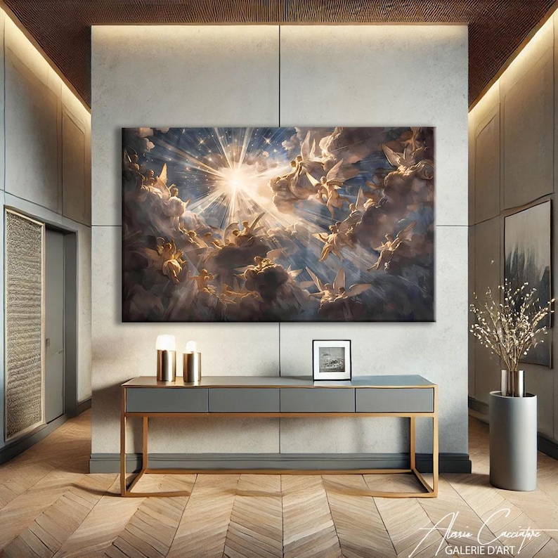 Angels Wall Art, Baroque Painting, Christian Wall Art Canvas, Renaissance Art Print, Angel Art Print, Renaissance Decor, Above Bed Wall Art