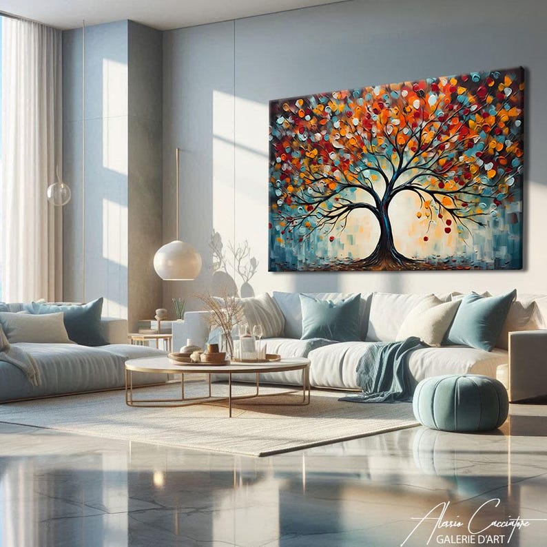 Tree Of Life Wall Art Canvas, Zen Print, Meditation Wall Art, Tree Of Life Print, Zen Wall Art Print, Extra Large Wall Art Abstract