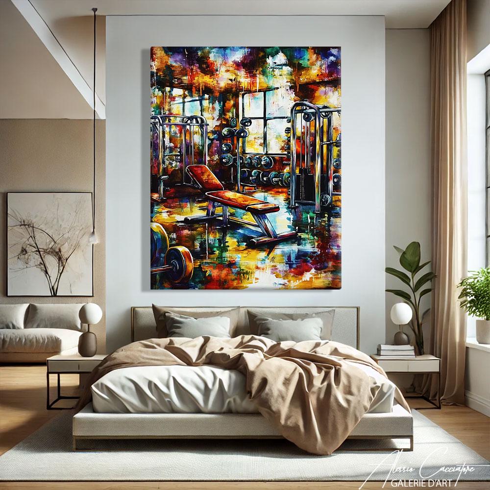 Gym Wall Art Canvas, Workout Room Art, Abstract Sports Art, Gym ...