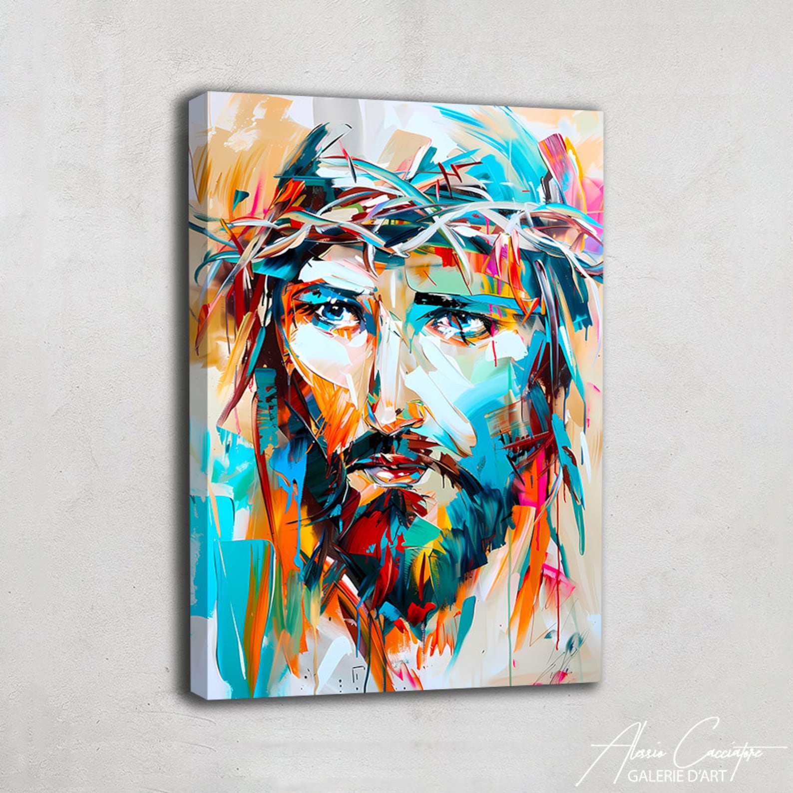 Jesus Painting Print, Christian Wall Art Modern Contemporary, Abstract ...