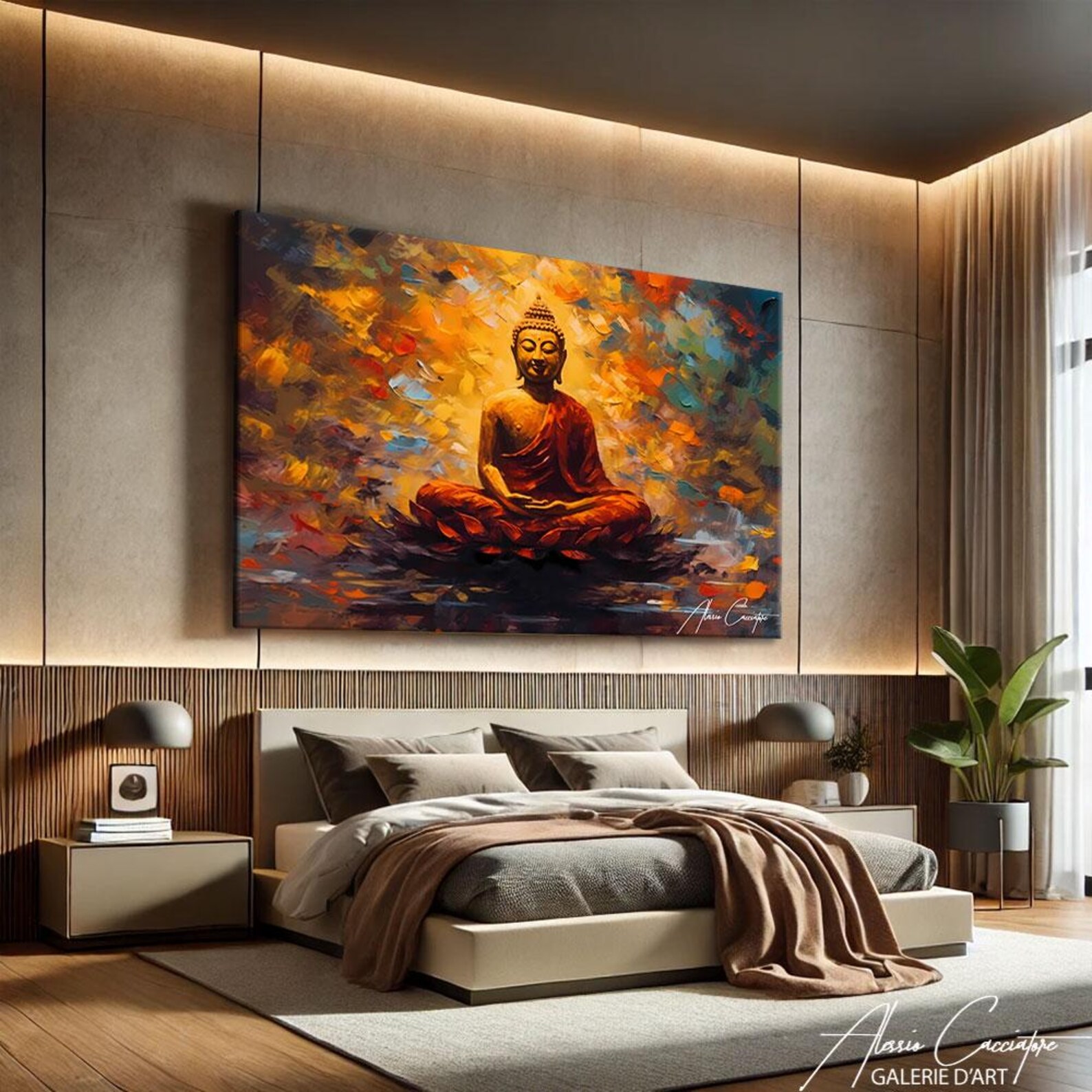 Buddha Canvas Painting, Yoga Artwork, Meditation Art Print, Buddha Wall ...