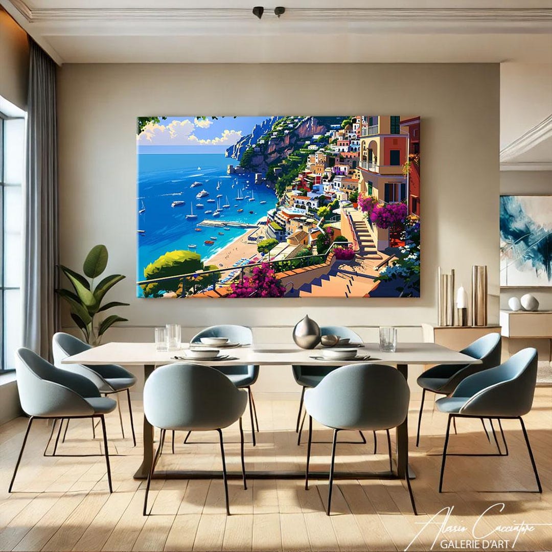 Amalfi Coast Wall Art, Italy Art Print, Mediterranean Prints Landscape ...