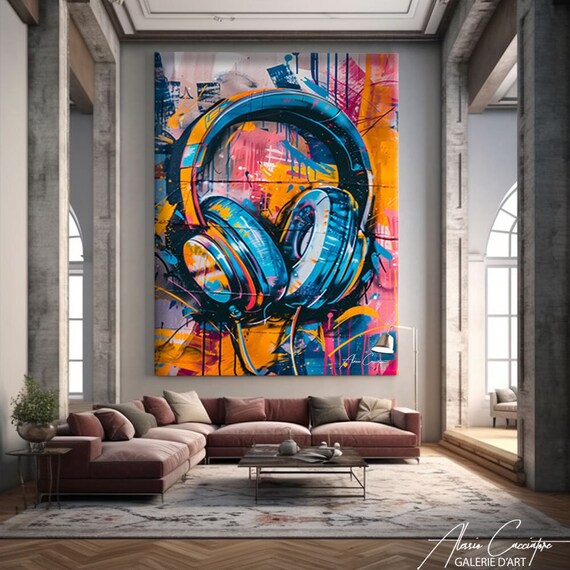 Abstract Graffiti Painting, Music Wall Art Prints, Street