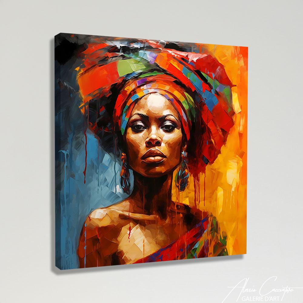 Quadro Su Tela Donna Afroamericana | Stampa Artistica Moderna | Ritratto Ragazza Nera | Decorazione Parete 30x40 Cm