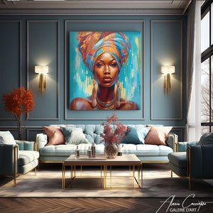 African American Art Canvas, Blue Canvas Wall Art, African Wall Art ...