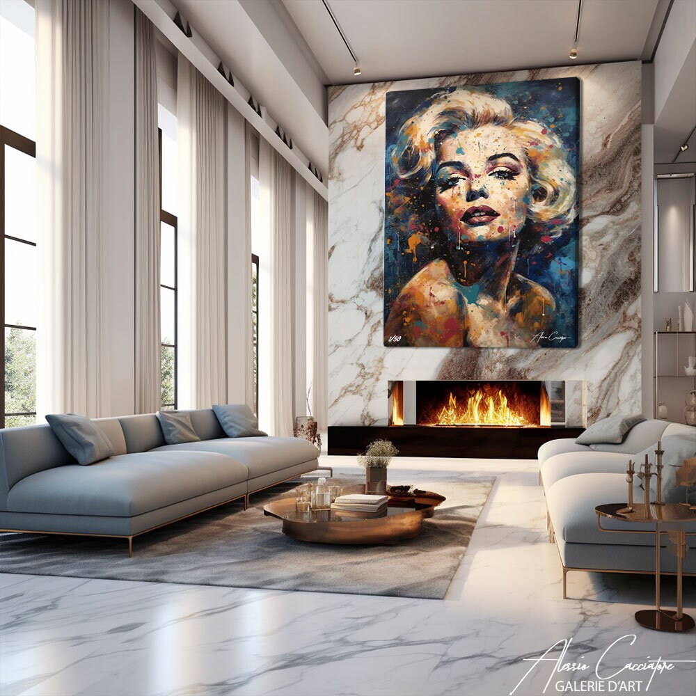 Stampa Marilyn Monroe seduta sul water, decorazione da