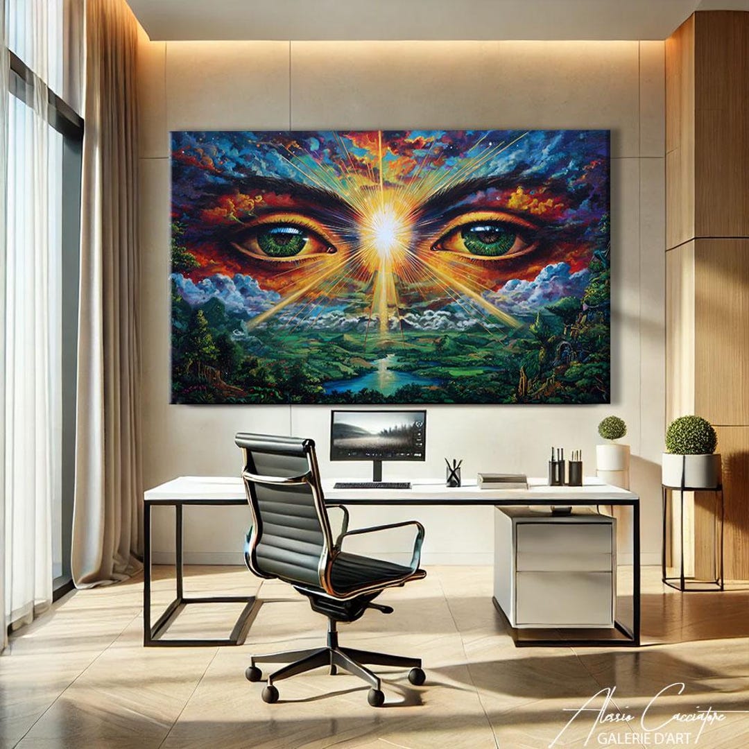 Surreal Eye Art Print, Mystical Wall Art Landscape, Modern Fantasy Art ...