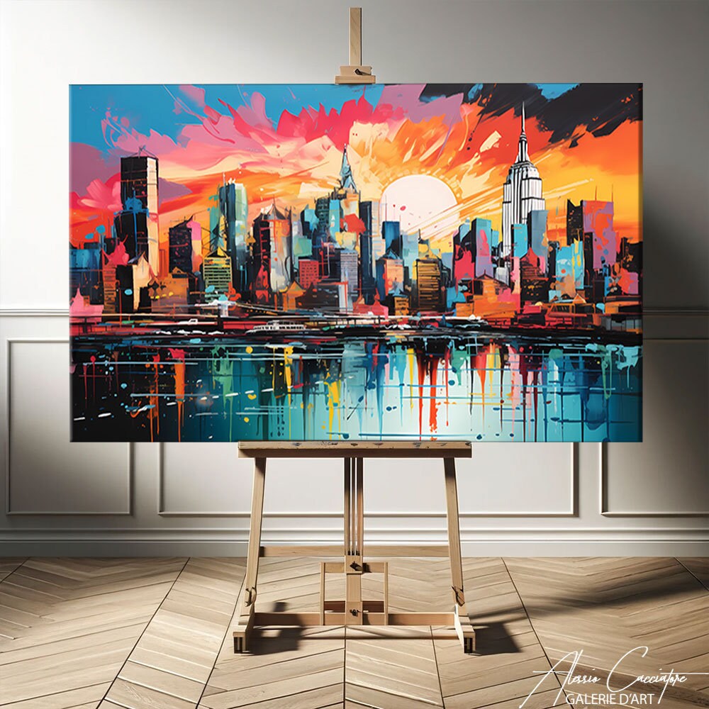 Pop Art Painting on Canvas, New York Wall Art Print, Urban Street Art ...