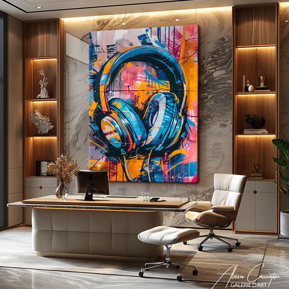 Amazon.com: Wieco Art Monkey With Headphones Banksy DJ Chimp